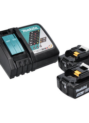 Makita DLX 2180 TJ Kit combiné perceuse-visseuse à percussion sans fil DHP 484 + DTD 153 + 2x batterie 5,0 Ah + chargeur + Makpac