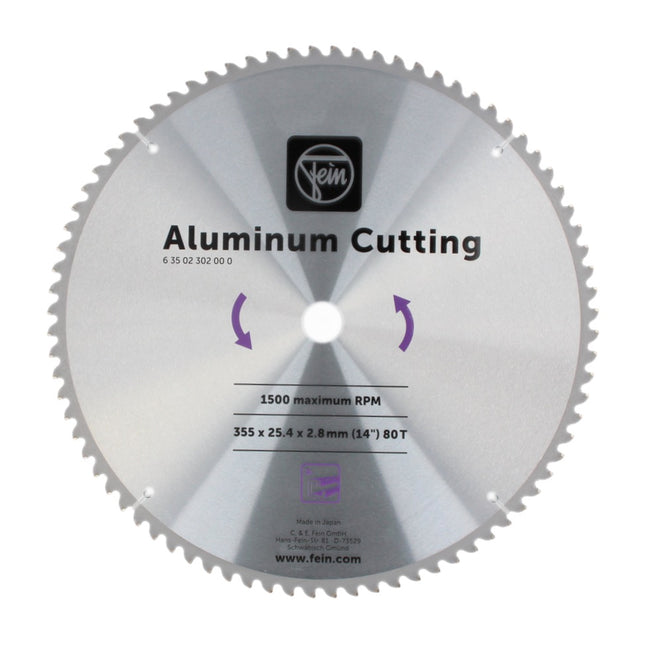 Fein Aluminium Cutting Kreissägeblatt 355 x 2,8 x 25,4 mm ( 63502302000 ) für MKAS 355
