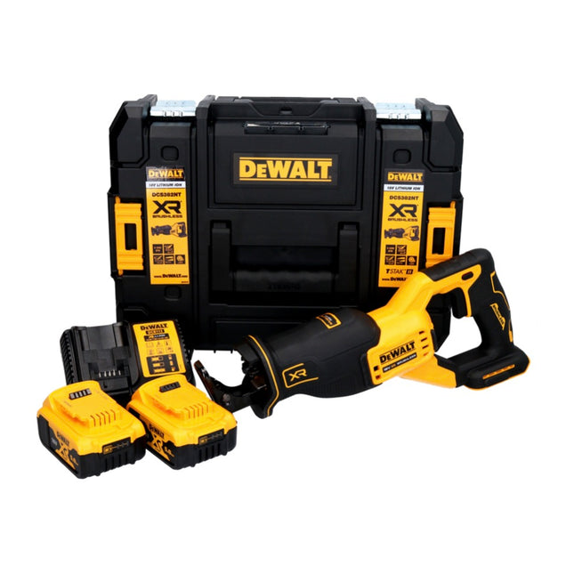 Sierra alternativa a batería DeWalt DCS 382 P2T 18 V sin escobillas + 2x baterías 5,0 Ah + cargador + TSTAK