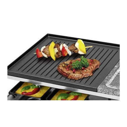 Appareil à raclette ProfiCook PC-RG 1144 Gril 2 en 1 en pierre naturelle, plaque en fonte réversible 1700 W pour 10 personnes maximum (501144)