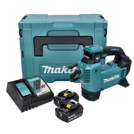 Makita DMP 181 RGJ Inflator 11.1 bar 18 V + 2x Batteries 6.0Ah + Charger + Makpac Case