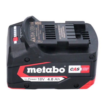 Metabo Set de base 2x batterie Li-Power 18 V 4,0 Ah CAS Li-Ion ( 2x 625027000 ) + ASC 145 DUO double chargeur rapide ( 627495000 )