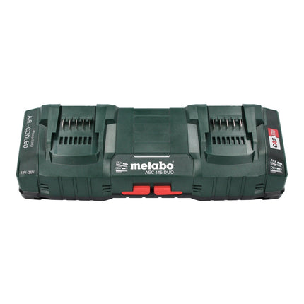 Metabo Set de base 2x batterie Li-Power 18 V 4,0 Ah CAS Li-Ion ( 2x 625027000 ) + ASC 145 DUO double chargeur rapide ( 627495000 )
