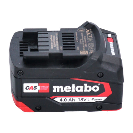 Metabo Coffret de base 4x batterie Li-Power 18 V 4,0 Ah CAS Li-Ion ( 4x 625027000 ) + ASC 145 DUO chargeur double rapide ( 627495000 )