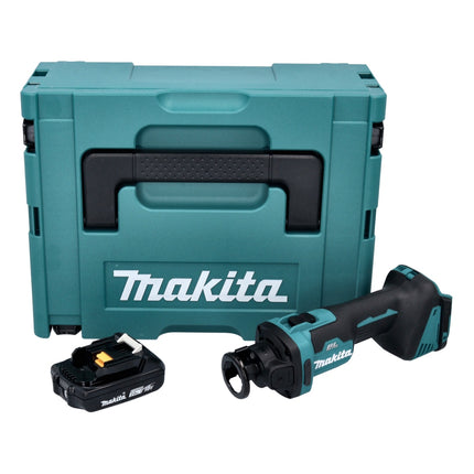 Makita DCO 181 A1J Cortadora rotativa sin cable 18 V 32000 rpm sin escobillas + 1x batería recargable 2,0 Ah + Makpac - sin cargador