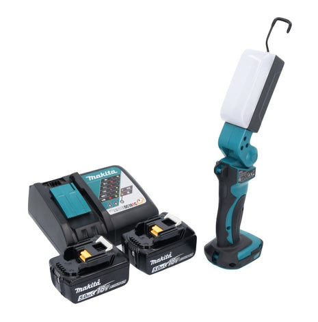 Makita DML801RTX LED Torch 240lm 18V + 2x Batteries 5.0 Ah + Charger + Diffuser