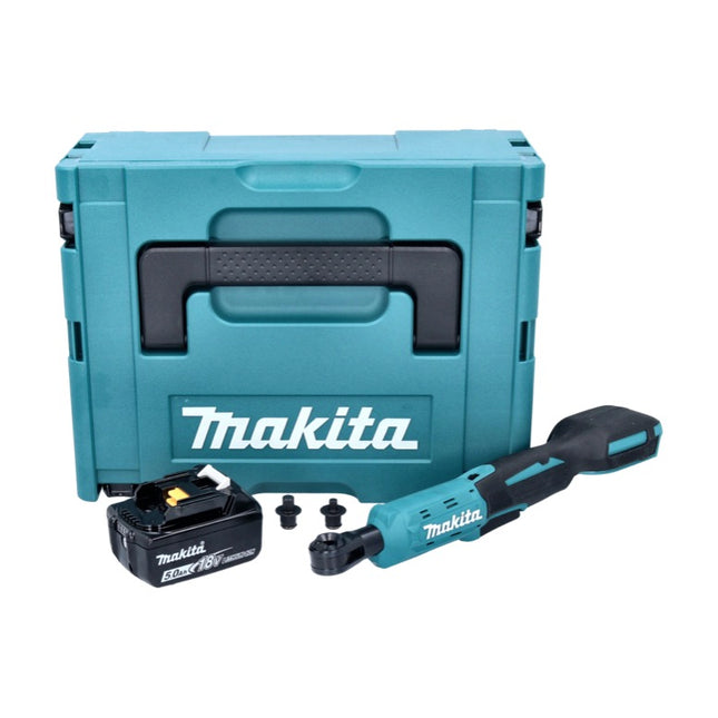Makita DWR 180 T1J atornillador de carraca sin cable 18 V 47,5 Nm 1/4" 3/8" + 1x batería recargable 5,0 Ah + Makpac - sin cargador