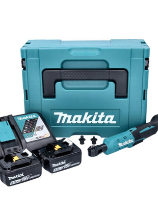 Makita DWR 180 RTJ cordless ratchet screwdriver 18 V 47.5 Nm 1/4" 3/8" + 2x rechargeable battery 5.0 Ah + charger + Makpac