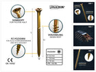 HausHalt Universal Holzbauschraube Holzschraube 5,0 x 110 mm PZ2 100 Stk. ( 000051371184 ) gelb verzinkt Kreuzschlitz Pozidriv Senkkopf Teilgewinde - Toolbrothers