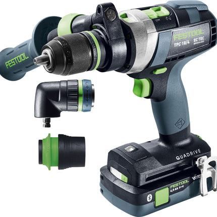 Festool TPC 18/4 5.2/4.0 I-Set Perceuse-visseuse à percussion sans fil 18 V 75 Nm (575605) sans balai + 1x Batterie 4,0 Ah + 1x Batterie 5,2 Ah + Chargeur + Equerre + Systainer