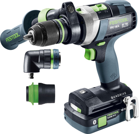 Festool TPC 18/4 5.2/4.0 I-Set Perceuse-visseuse à percussion sans fil 18 V 75 Nm (575605) sans balai + 1x Batterie 4,0 Ah + 1x Batterie 5,2 Ah + Chargeur + Equerre + Systainer