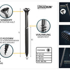 HausHalt Universal Holzbauschraube Holzschraube 6,0 x 50 mm PZ3 800 Stk. ( 4x 000051371227 ) silber verzinkt Kreuzschlitz Pozidriv Senkkopf Teilgewinde - Toolbrothers