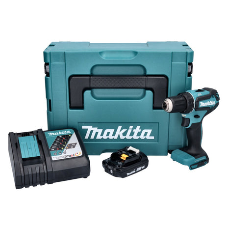 Makita DDF 485 RA1J taladro atornillador inalámbrico 18 V 50 Nm sin escobillas + 1x batería 2,0 Ah + cargador + Makpac