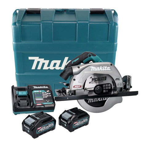 Makita HS 009 GM101 Scie circulaire sans fil XGT max. 235 mm 40V Brushless + 2x Batteries 4,0Ah + Chargeur + Coffret