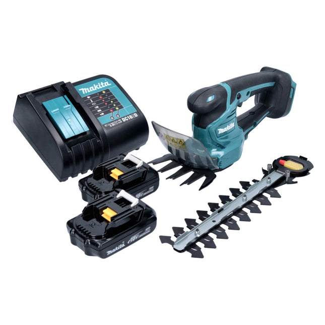 Makita DUM 111 RAX cesoie per erba a batteria cesoie per arbusti 18 V + 2x batteria ricaricabile 2,0 Ah + caricatore