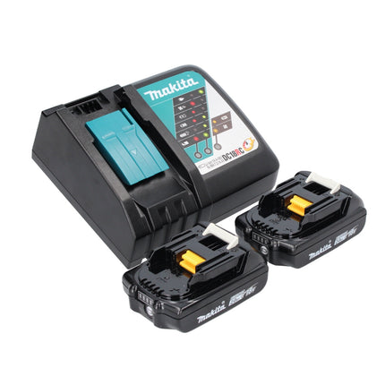 Makita DEADML 815 RA Lámpara de mano LED sin cable 14,4 - 18 V 160 lm + 2x batería recargable 2,0 Ah + cargador