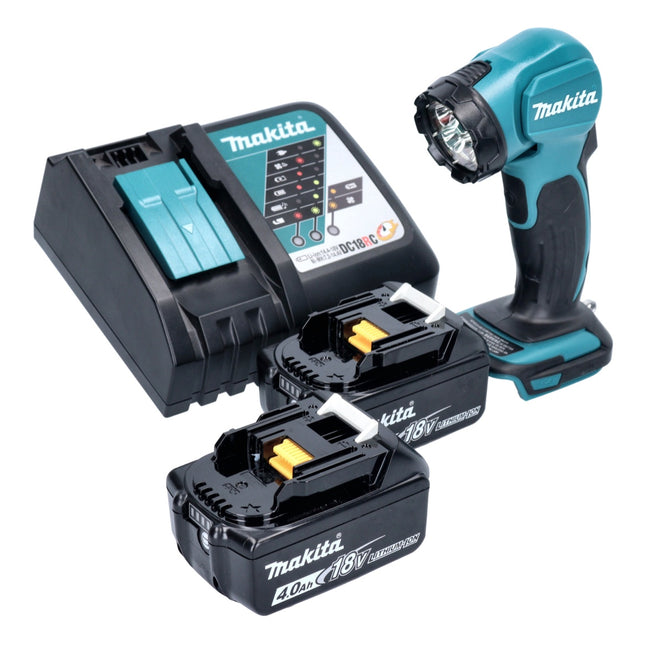 Makita DEADML 815 RM Lámpara de mano LED sin cable 14,4 - 18 V 160 lm + 2x batería recargable 4,0 Ah + cargador