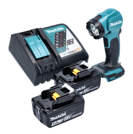 Makita DEADML815F1 Cordless Hand LED Lamp 160lm 14.4 - 18V + 2x Batteries 5.0Ah + Charger