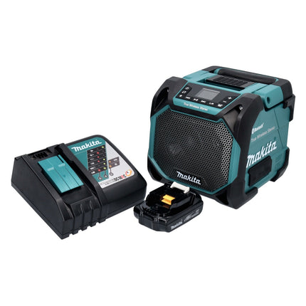 Makita DMR 203 RA1 Altavoz Bluetooth 12 V 18 V IP64 + 1x batería recargable 2,0 Ah + cargador