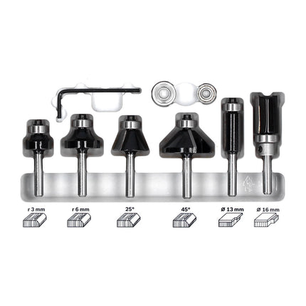 Makita DRT 50 ZJX3 Akku Multifunktionsfräse 18 V Brushless + Fräsmodule + 6 tlg. Fräser Set + Makpac - ohne Akku, ohne Ladegerät