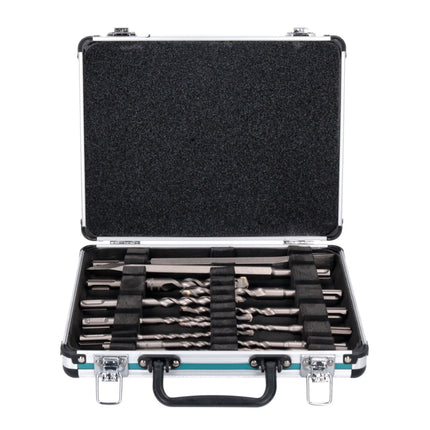 Makita HR 2630 TJ martillo combinado 800 W 2,4 J SDS Plus + portabrocas sin llave + juego de taladro y cincel de 13 piezas + Makpac