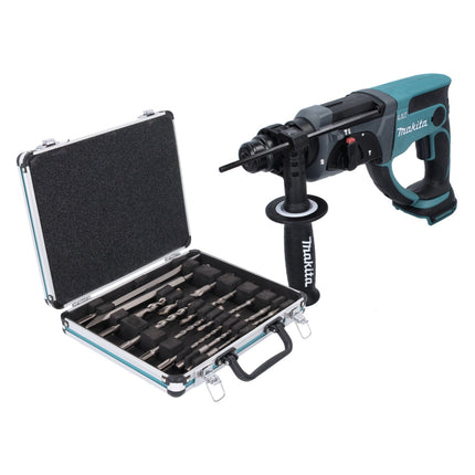 Makita DHR 202 Z martello combinato a batteria 18 V 2,0 J SDS Plus + set di punte e scalpelli da 13 pezzi - senza batteria, senza caricabatterie