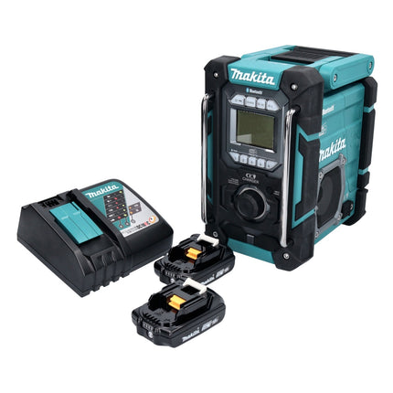Makita DMR 301 RA cordless construction site radio 12 V max. - 18 V DAB / DAB+ / Bluetooth + 2x rechargeable battery 2.0 Ah + charger