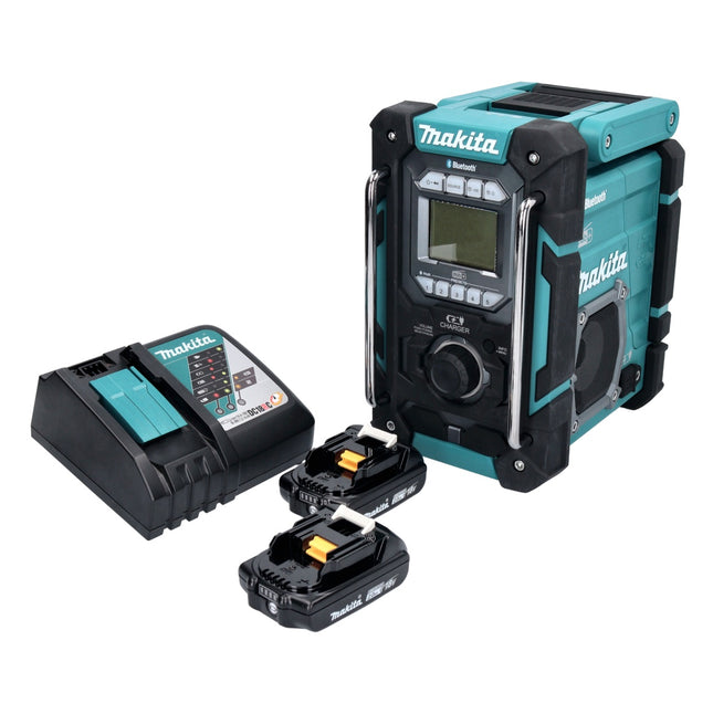 Makita DMR 301 RA cordless construction site radio 12 V max. - 18 V DAB / DAB+ / Bluetooth + 2x rechargeable battery 2.0 Ah + charger