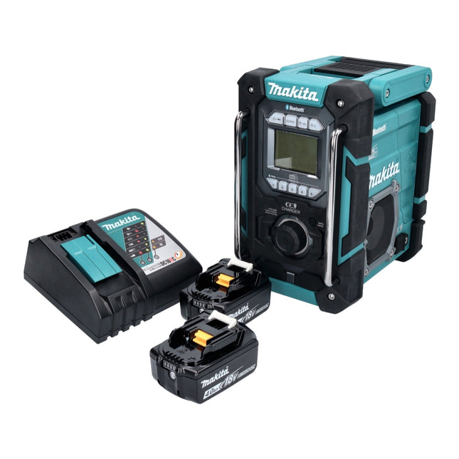 Radio de obra sin cable Makita DMR 301 RM 12 V máx. - 18 V DAB / DAB+ / Bluetooth + 2x batería recargable 4,0 Ah + cargador