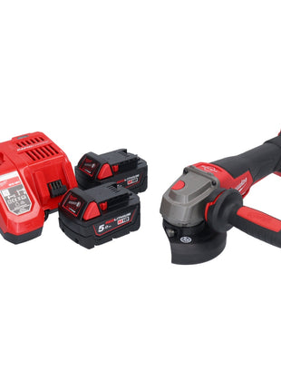 Milwaukee M18 FSAGV115XPDB-502 Akumulatorowa szlifierka kątowa 18 V 115 mm bezszczotkowa + 2x akumulator 5,0 Ah + ładowarka