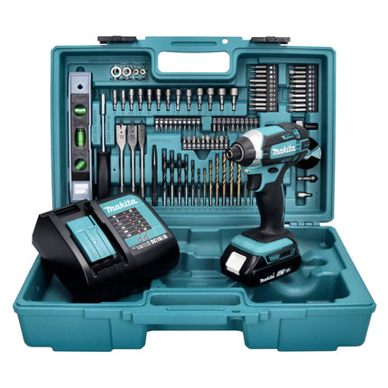Makita DTD 152 SAX5 Clé à choc sans fil 18 V 165 Nm + 1x batterie 2,0 Ah + chargeur + 101 pcs. d'accessoires + coffret