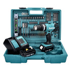 Makita DHP 453 SA2X5 cordless impact drill 18 V 42 Nm + 2x rechargeable battery 2.0 Ah + charger + 101-piece accessory set + case