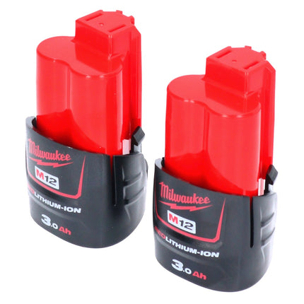 Milwaukee Akku Set 2x M12 B3 12 V 3,0 Ah / 3000 mAh Li-Ion ( 2x 4932451388 )