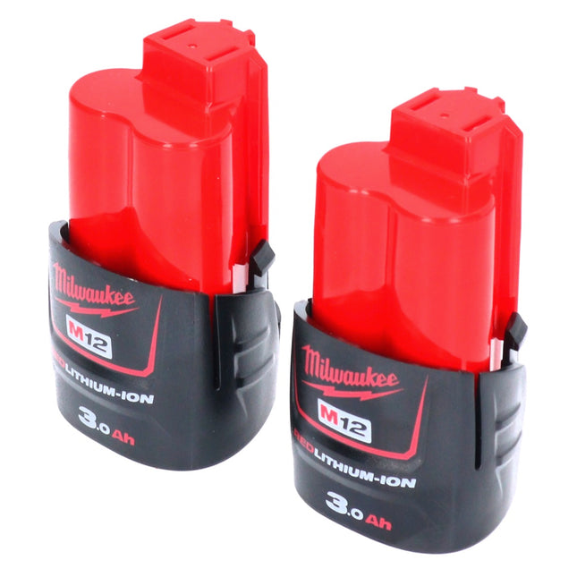 Milwaukee battery set 2x M12 B3 12 V 3.0 Ah / 3000 mAh Li-Ion ( 2x 4932451388 )