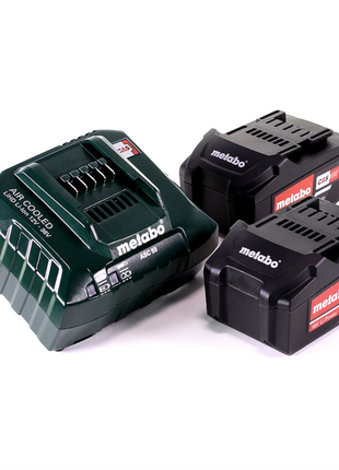 Set base Metabo 2x batteria Li-Power 18 V 4,0 Ah CAS Li-Ion + caricatore ASC 55 ( 685050000 )