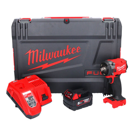 Milwaukee M18 FIW2F12-501X Llave de impacto sin cable 18 V 339 Nm 1/2" sin escobillas + 1x batería recargable 5.0 Ah + cargador + caja HD