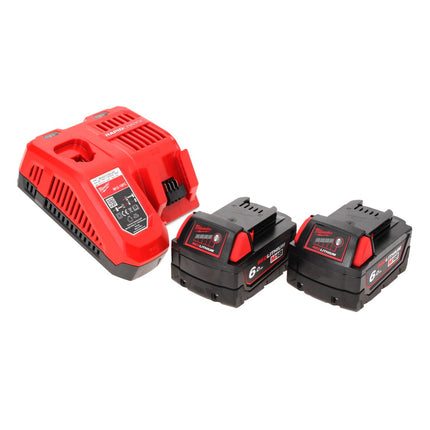 Soplador de hojas a batería Milwaukee M18 FBL-602FC sin escobillas + 2x baterías 6.0 Ah + cargador