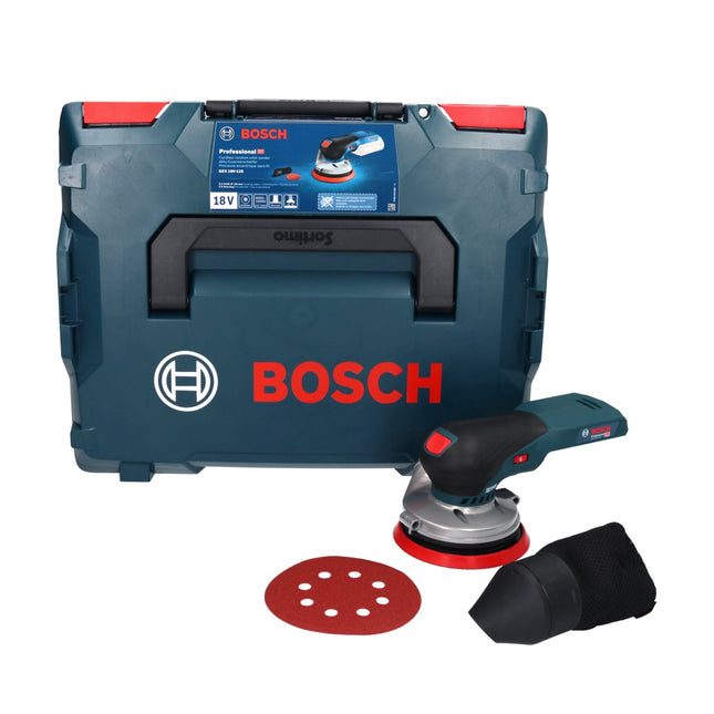Bosch GEX 18V-125 Lijadora rotorbital profesional sin cable 18 V 125 mm sin escobillas ( 0601372200 ) + L-BOXX - sin acumulador, sin cargador