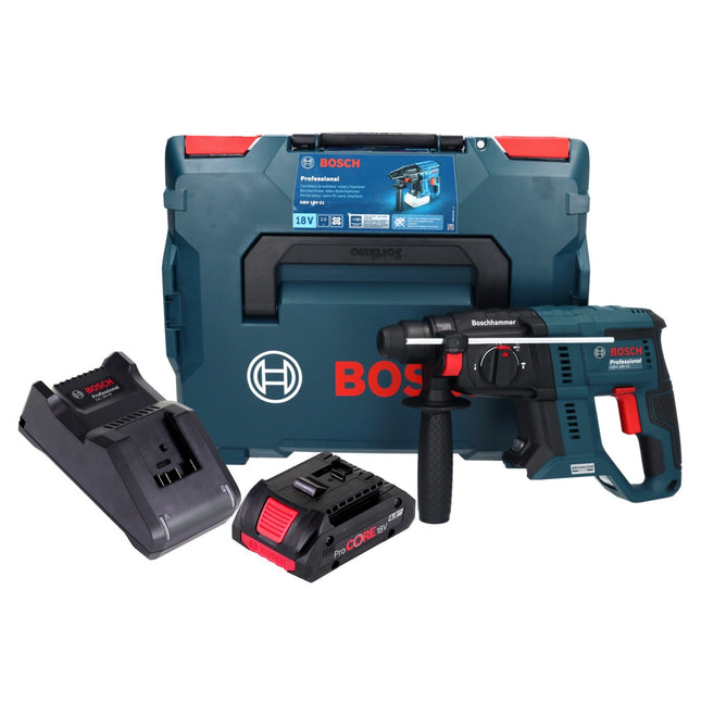 Bosch GBH 18V-21 Professional 18 V 2,0 J Brushless trapano a percussione + 1x ProCORE 4,0 Ah batteria + caricabatterie + L-BOXX