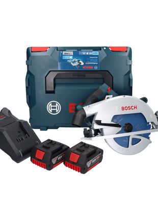 Bosch GKS 18V-68 GC Sega circolare professionale a batteria 18 V 190 mm Biturbo Brushless + 2x batteria ricaricabile 5,0 Ah + caricatore + L-BOXX