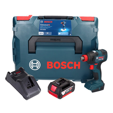 Bosch GDX 18V-200 Avvitatore a impulsi professionale a batteria 18 V 200 Nm senza spazzole + 1x batteria ricaricabile 4,0 Ah + caricatore + L-BOXX