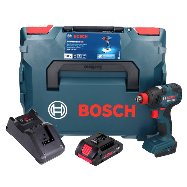 Bosch GDX 18V-200 Llave de impacto profesional sin cable 18 V 200 Nm sin escobillas + 1x acumulador ProCORE 4,0 Ah + cargador + L-BOXX