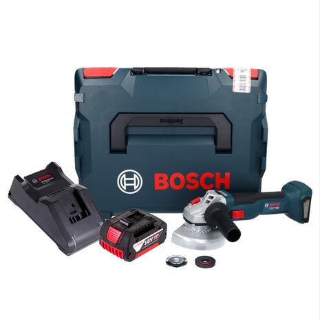 Meuleuse d'angle sans fil Bosch GWS 18V-10 Professional 18 V 125 mm sans balais + 1 batterie 4,0 Ah + chargeur + L-Boxx