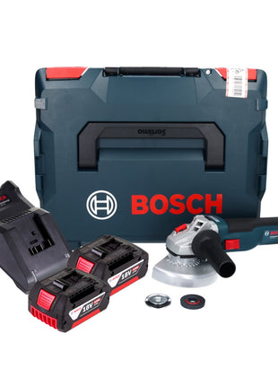 Bosch GWS 18V-10 Professional amoladora angular a batería 18 V 125 mm sin escobillas + 2x baterías 4,0 Ah + cargador + L-Boxx