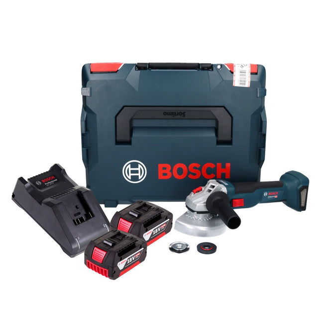 Bosch GWS 18V-10 Amoladora angular profesional sin cable 18 V 125 mm sin escobillas + 2x acumulador 5,0 Ah + cargador + L-Boxx