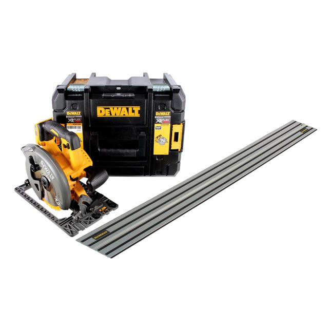 Sierra circular inalámbrica DeWalt DCS 576 NT 54 V FlexVolt 190 mm + riel guía + T-STAK - sin batería, sin cargador