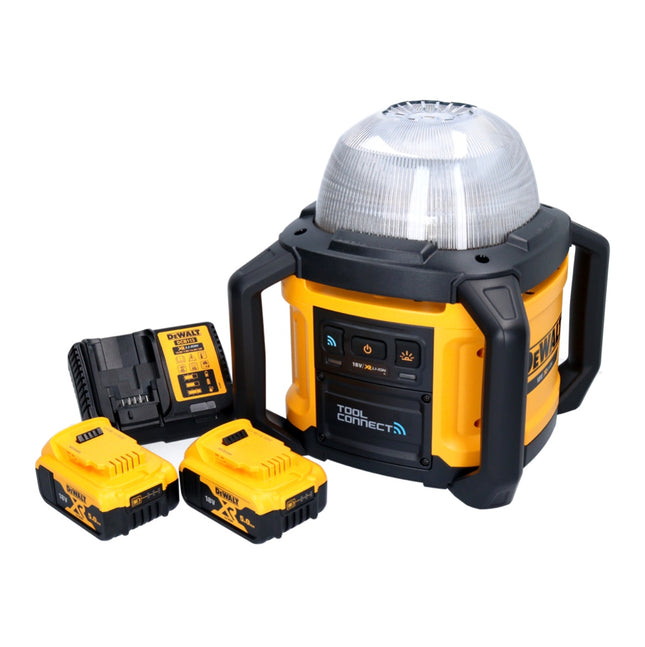 DeWalt DCL 074 P2 Proyector de obras recargable 18 V 5000 lm 4000 Kelvin + 2x batería recargable 5,0 Ah + cargador