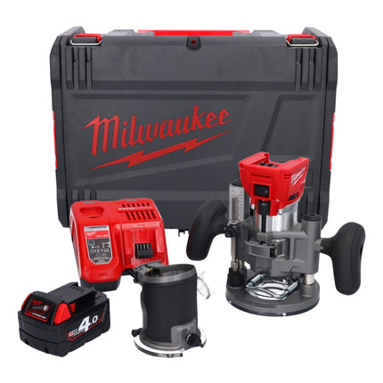 Router a batteria Milwaukee M18 FTR-401X 18 V brushless + 1x batteria 4,0 Ah + caricabatterie + moduli router + scatola HD