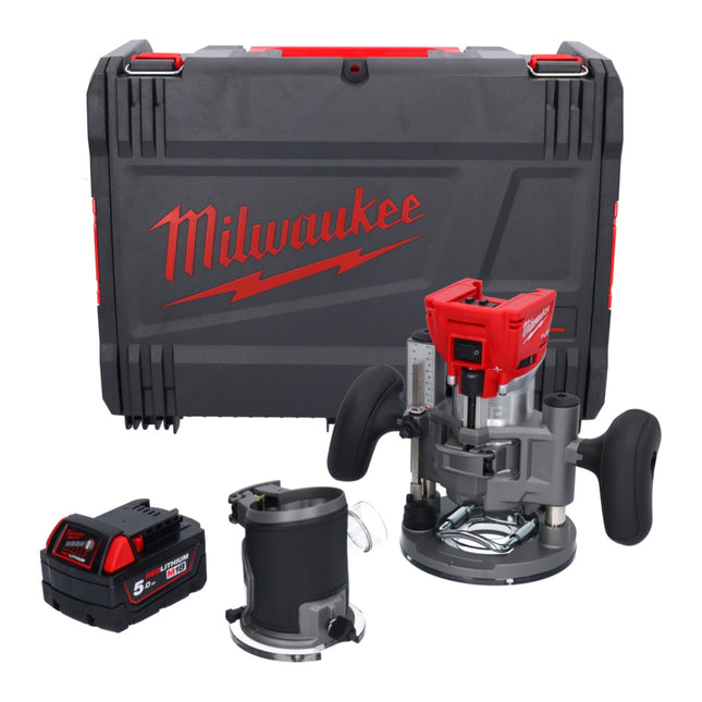 Milwaukee M18 FTR-501X router sin cable 18 V sin escobillas + 1x batería 5.0 Ah + módulos router + caja HD - sin cargador