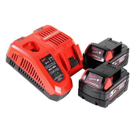 Milwaukee M18 HOAL-502FC foco de construcción con batería LED 18 V 4000 lm + 2x baterías 5,0 Ah + cargador